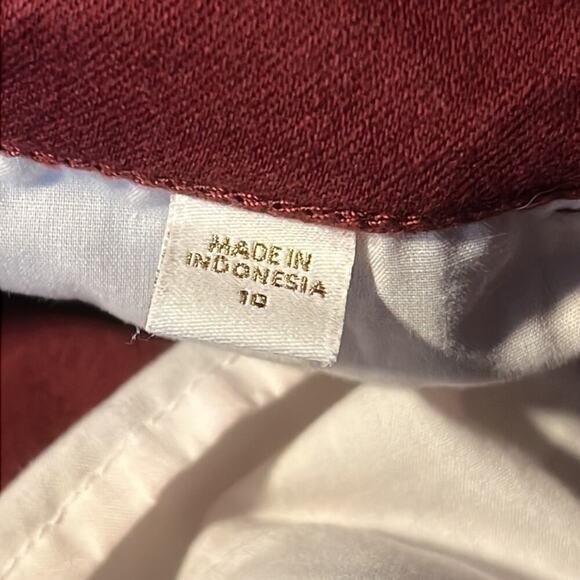 J. Jill Christian Siriano Merlot red maroon burgundy Straight Leg Ankle Jeans 10 - Picture 9 of 10